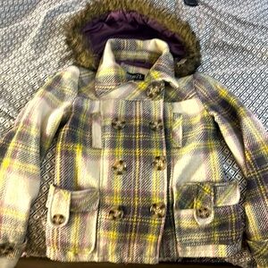Small Rue21 flannel button up jacket with removable hood